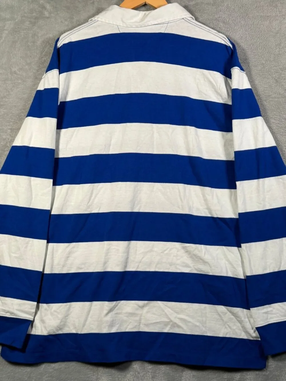 Polo Ralph Lauren Rugby Shirt Mens XXL Blue Striped Classic Fit Iconic $145